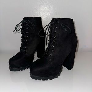Black Lace Up Booties